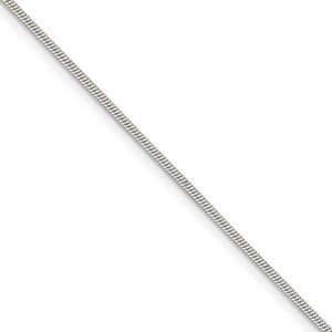 1.2mm Sterling Silver, Round Solid Snake Chain Necklace, 20 Inch